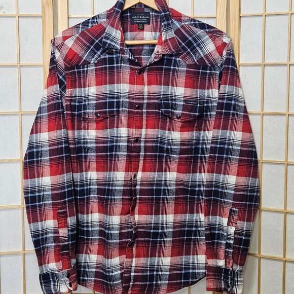 Lucky Brand Saturday Stretch  Flannel Shirt - Picture 1 of 4